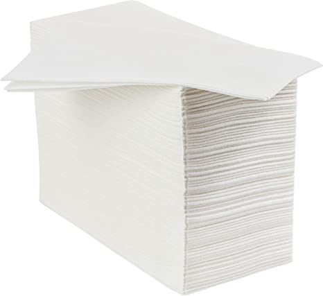 Stack of disposable linen-like guest towels with transparent background