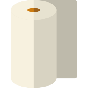 Animated paper towel roll with transparent background